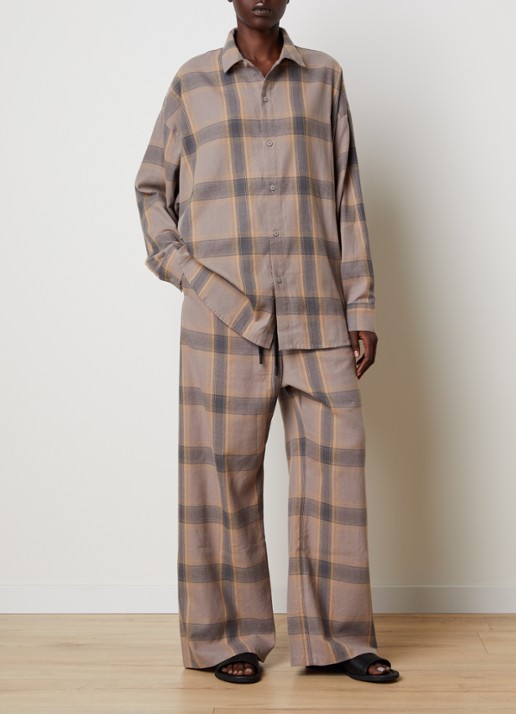 Fear of God Essentials Blouse met ruitdessin - voorkant 5 donkerbeige