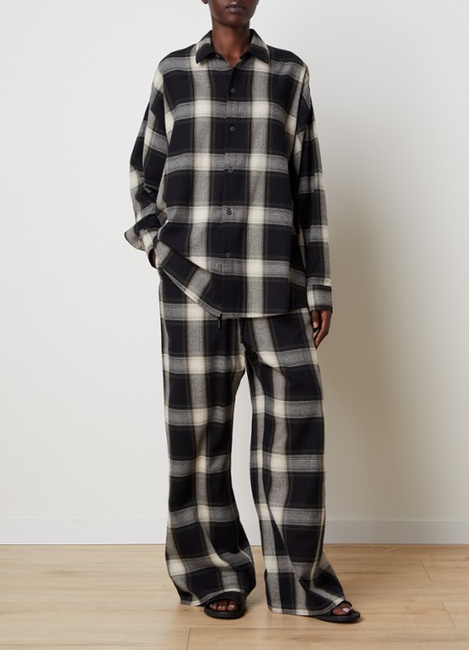 Fear of God Essentials Blouse met ruitdessin - voorkant 5 antraciet
