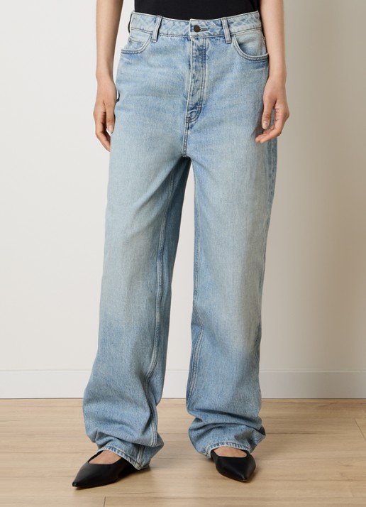 Fear of God Essentials High waist loose fit jeans met lichte wassing