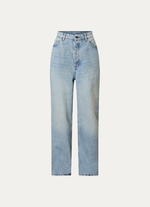 Fear of God Essentials High waist loose fit jeans met lichte wassing - voorkant 5 indigo