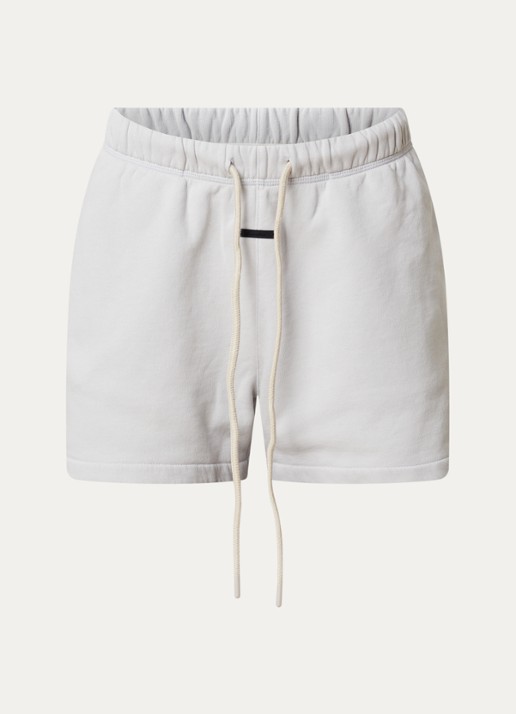 Fear of God Essentials High waist straight fit korte joggingbroek met steekzakken - voorkant 3 lichtblauw