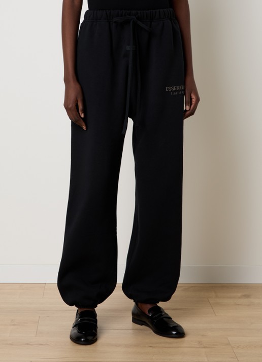 Fear of God Essentials High waist tapered fit joggingbroek met logo - detail 4 zwart