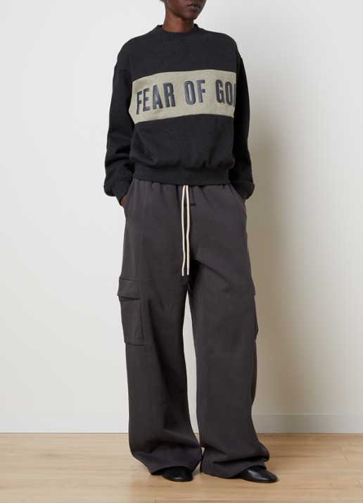 Fear of God Essentials High waist wide fit joggingsbroek met steekzakken - voorkant 4 donkergrijs