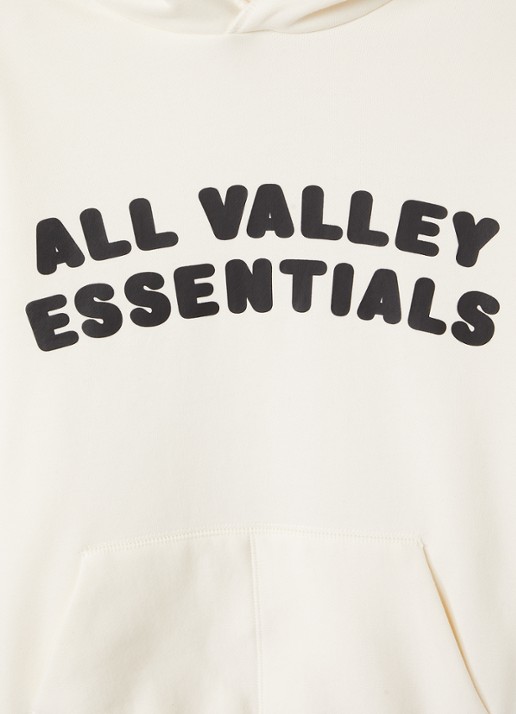 Fear of God Essentials Hoodie met front- en backprint - detail gebroken wit