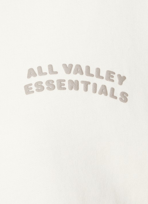 Fear of God Essentials Hoodie met front- en backprint - detail 5 creme