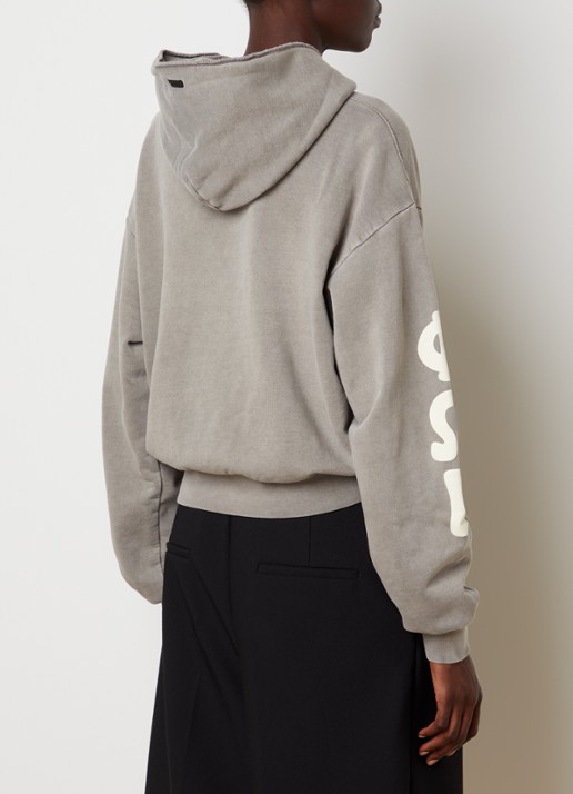 Fear of God Essentials Hoodie met front- en backprint - achterkant 6 lichtgrijs