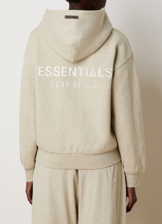 Fear of God Essentials Hoodie met gemêleerd dessin - achterkant beige