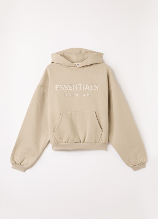 Fear of God Essentials Hoodie met logoprint - voorkant 2 beige