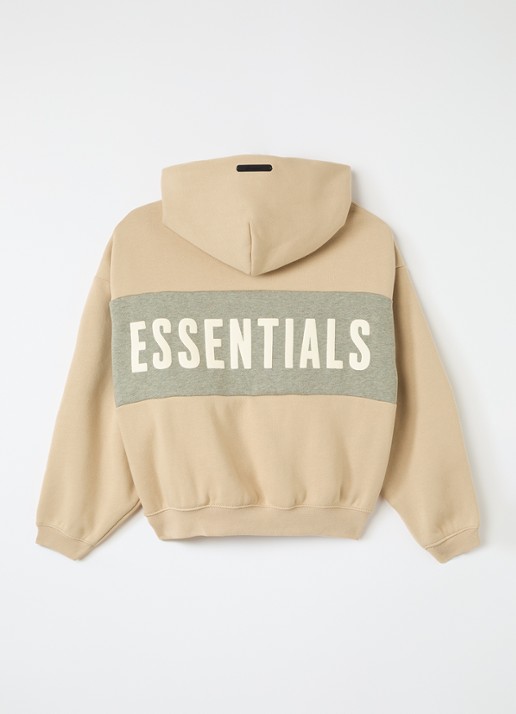 Fear of God Essentials Hoodie met logoprint - voorkant 3 beige
