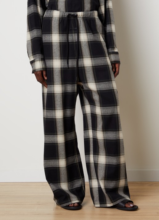Fear of God Essentials Mid waist flared fit lounge joggingbroek met ruitdessin - detail 2 antraciet