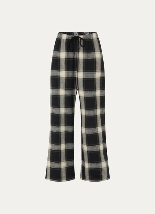 Fear of God Essentials Mid waist flared fit lounge joggingbroek met ruitdessin - voorkant 4 antraciet
