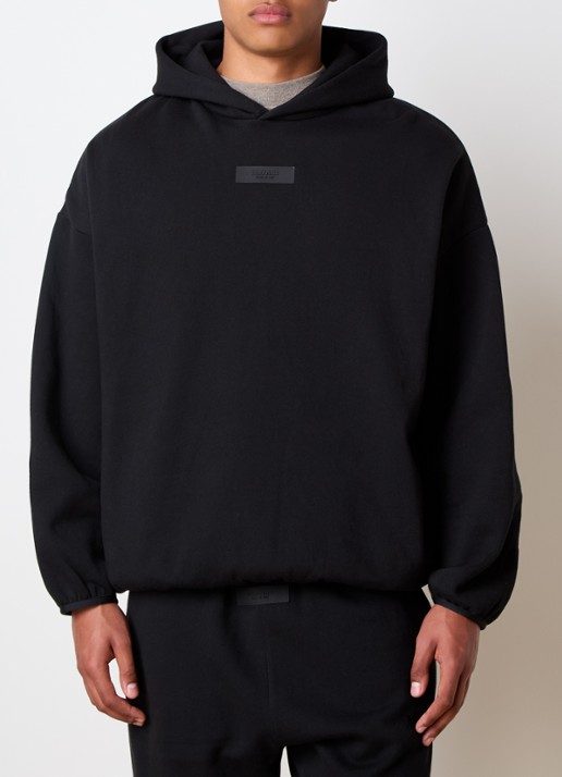 Fear of God Essentials Oversized hoodie met logo - detail zwart