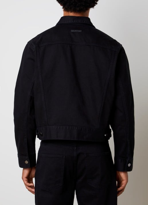 Fear of God Essentials Spijkerjas met borstzakken - achterkant zwart
