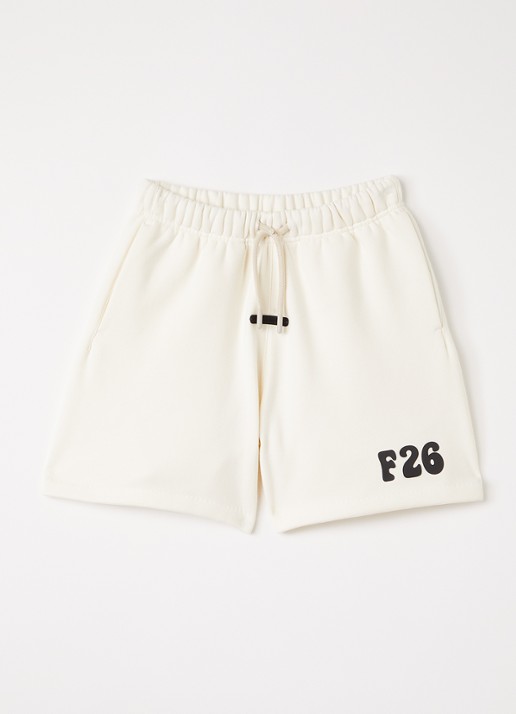 Fear of God Essentials Straight fit korte joggingbroek met logo - voorkant 5 creme
