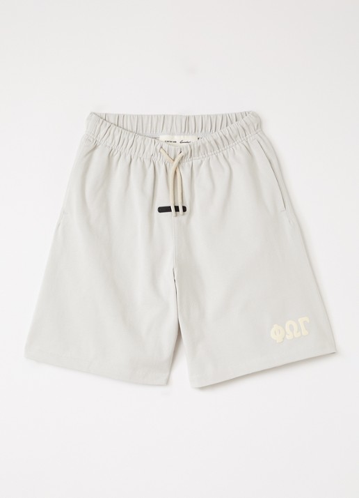 Fear of God Essentials Straight fit korte joggingbroek met logo - voorkant 3 lichtgrijs