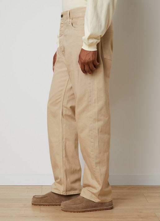 Fear of God Essentials Straight leg jeans met gekleurde wassing - detail 4 beige