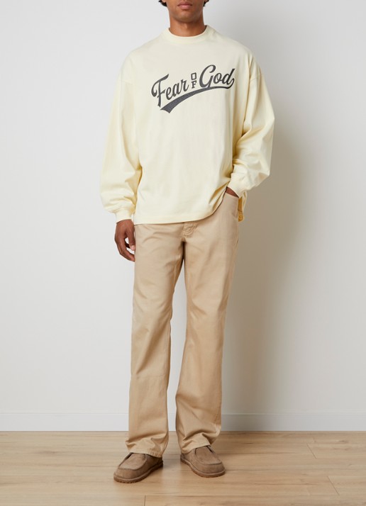 Fear of God Essentials Straight leg jeans met gekleurde wassing - voorkant 2 beige