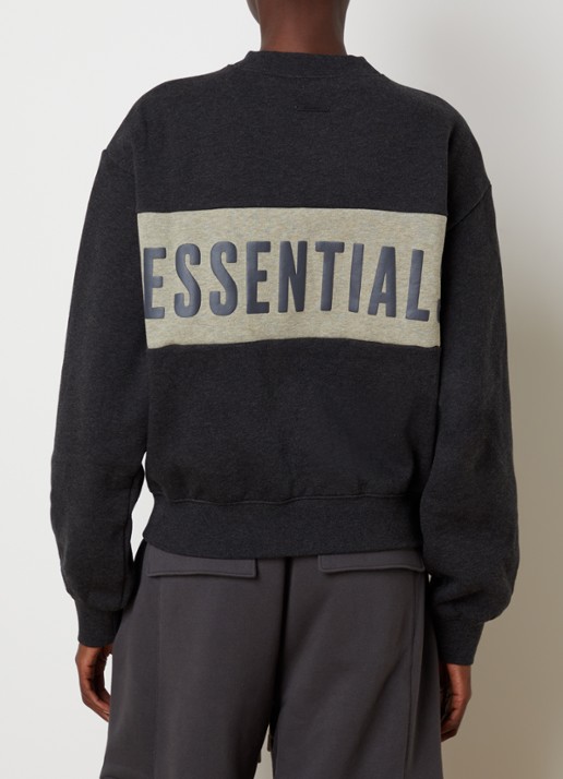 Fear of God Essentials Sweater met logo- en backprint - achterkant donkergrijs