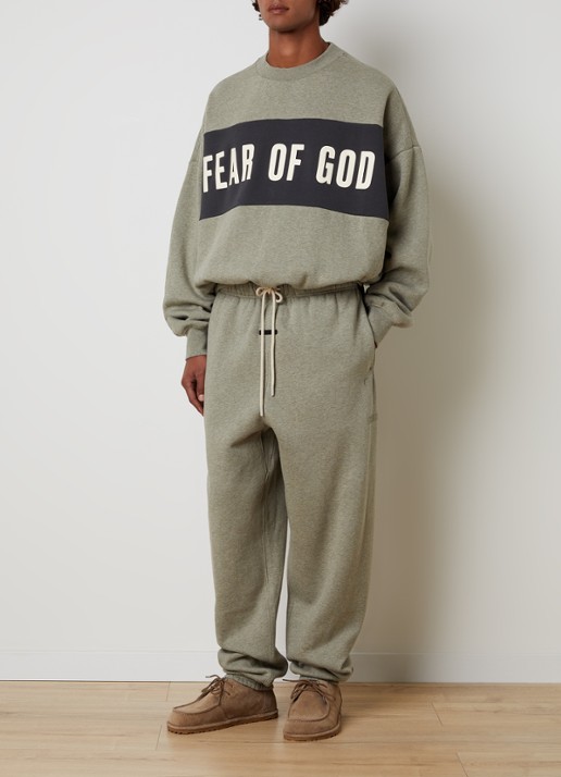 Fear of God Essentials Sweater met logoprint - voorkant 5 grijs