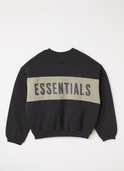 Fear of God Essentials Sweater met logoprint - voorkant 2 antraciet