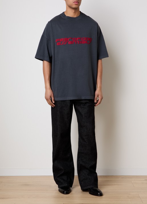 Fear of God Essentials T-shirt met front- en backprint - voorkant 3 grijs
