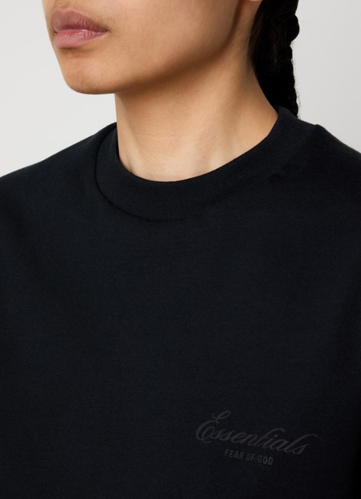 Fear of God Essentials T-shirt met logo en ronde hals - detail 4 zwart