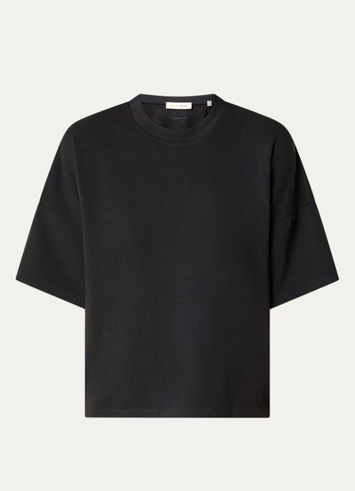 Fear of God Essentials T-shirt met logo en ronde hals - voorkant zwart