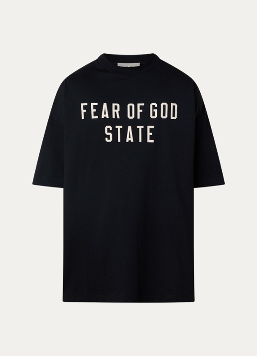 Fear of God Essentials T-shirt met logo - voorkant 2 zwart