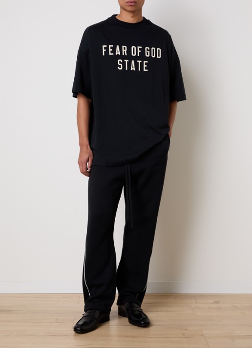 Fear of God Essentials T-shirt met logo - voorkant 3 zwart