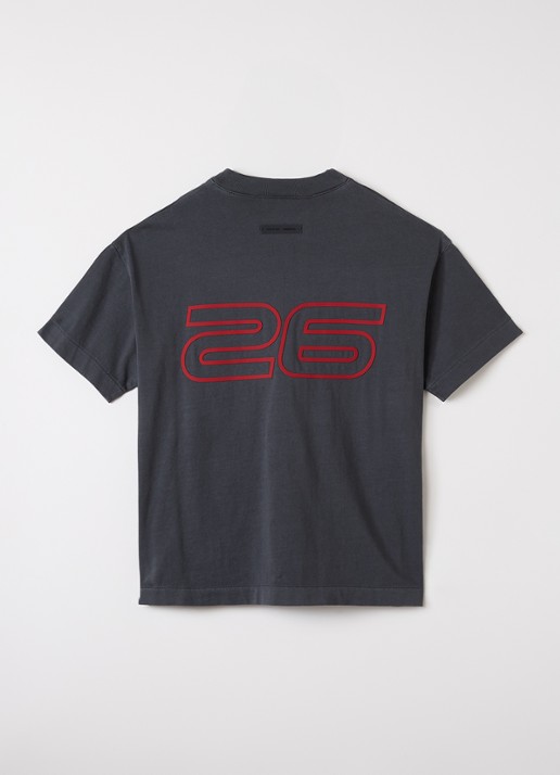 Fear of God Essentials T-shirt met met logo- en backprint - voorkant 2 donkergrijs