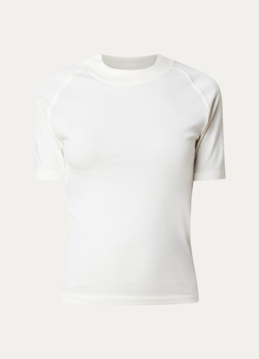 Fear of God Essentials T-shirt met ronde hals - voorkant 3 creme