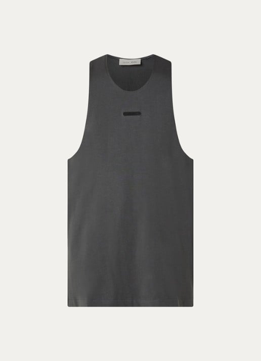 Fear of God Essentials Tanktop met logo - voorkant antraciet