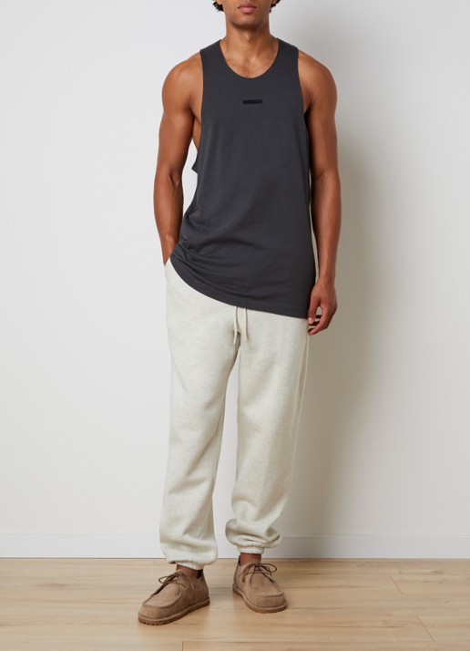 Fear of God Essentials Tanktop met logo - voorkant 3 antraciet
