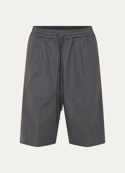 Fear of God Essentials Twill straight fit korte broek met steekzakken - voorkant donkergrijs