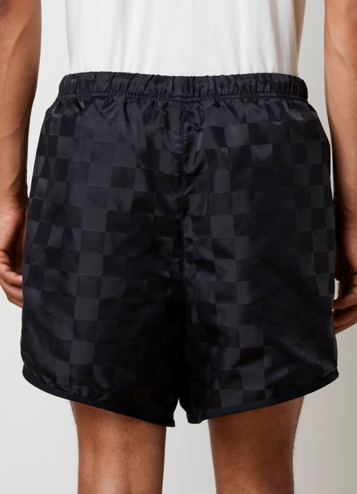Fear of God Essentials Wide fit korte broek met ruitdessin - achterkant 5 zwart