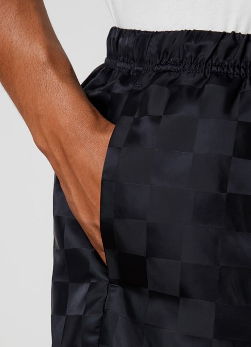 Fear of God Essentials Wide fit korte broek met ruitdessin - detail 4 zwart