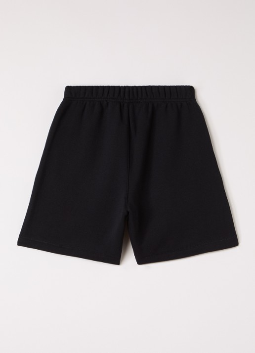 Fear of God Essentials Wide fit korte joggingbroek met logoprint - voorkant 2 zwart