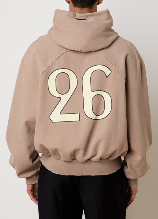Fear of God Raglan hoodie met logoprint - achterkant zand