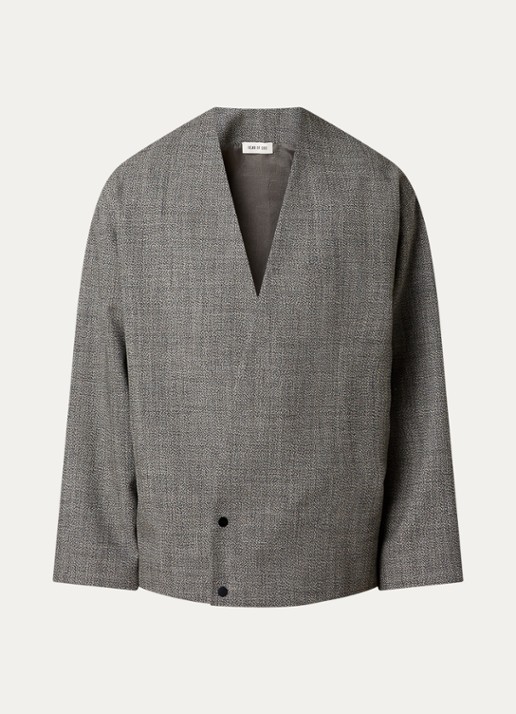 Fear of God Regular fit colbert met gemêleerd dessin - voorkant donkergrijs