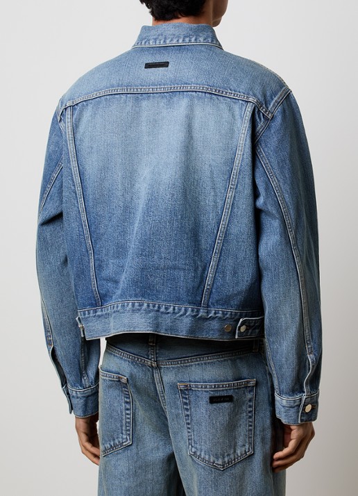 Fear of God Spijkerjas met steekzakken - achterkant indigo