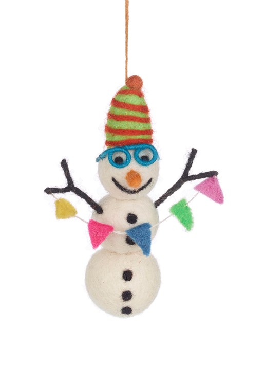Felt So Good Benedict the Snowman kersthanger 14 cm