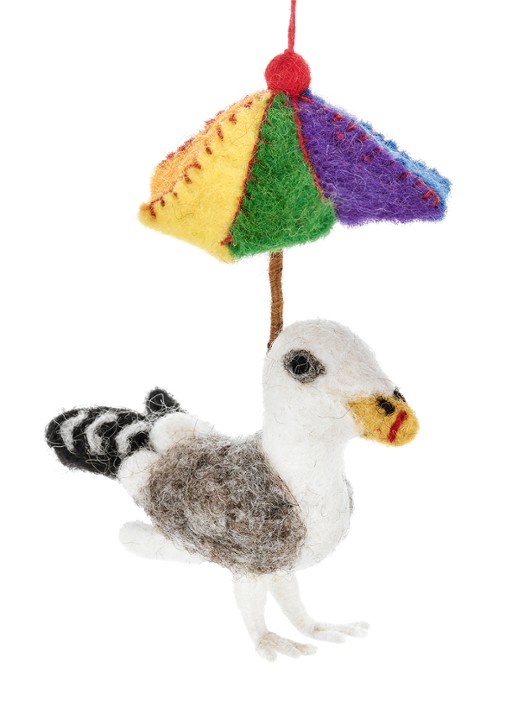 Felt So Good British Summer Seagull kersthanger 7,5 cm