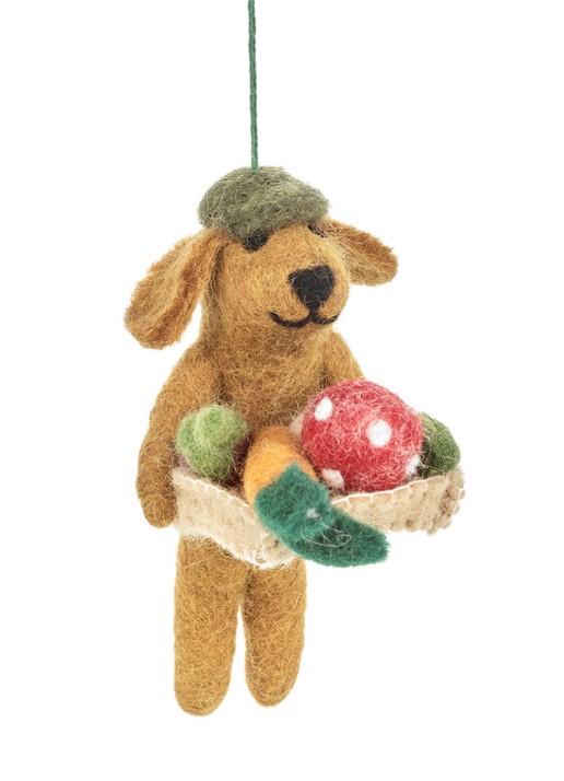 Felt So Good Dom the Gardening Dog kersthanger 12 cm