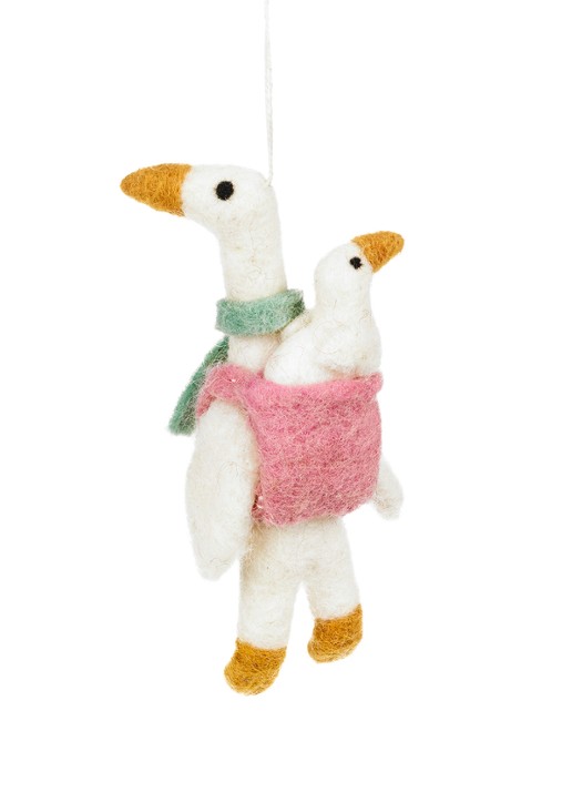 Felt So Good Mother Goose kersthanger 14 cm - voorkant 4 gebroken wit