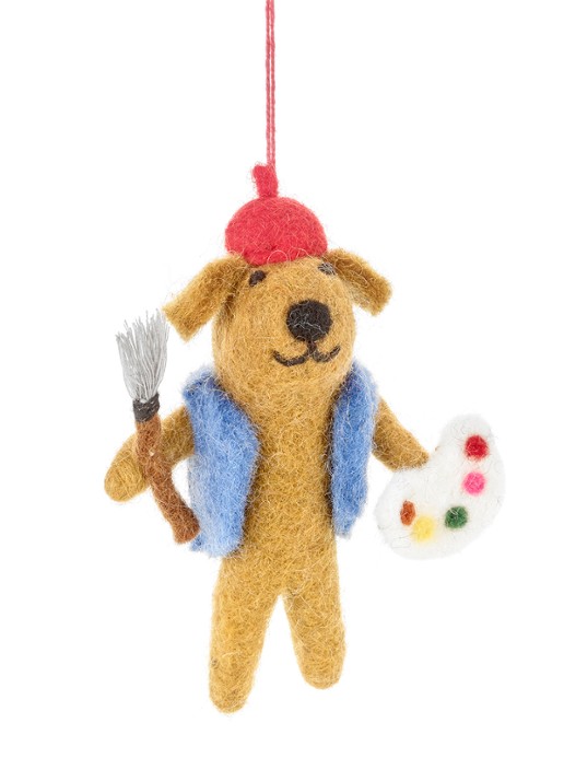 Felt So Good Painting Pooch kersthanger 12 cm