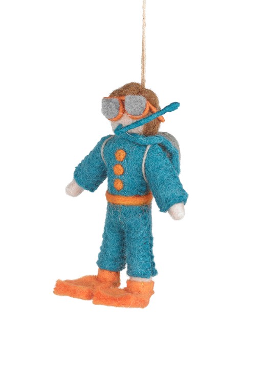 Felt So Good Scuba Steve kersthanger 10 cm - achterkant blauw