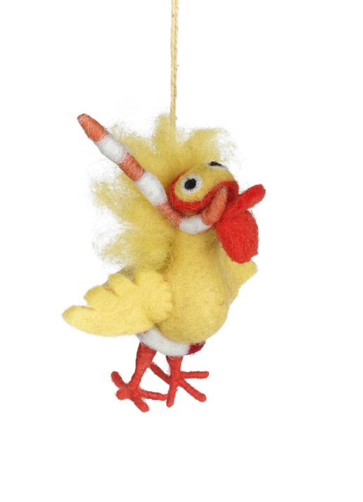 Felt So Good Snorkelling Chick kersthanger 10 cm - voorkant geel