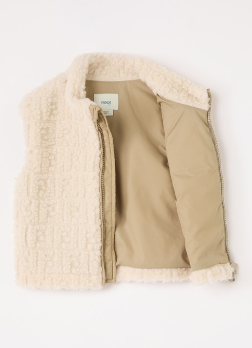 Fendi Bodywarmer van teddy - voorkant 2 beige