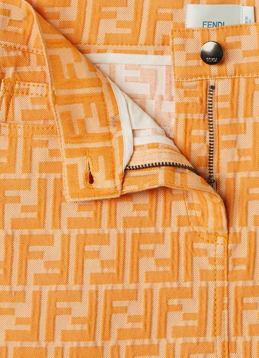 Fendi Gonna minirok met logoborduring - detail 3 oranje