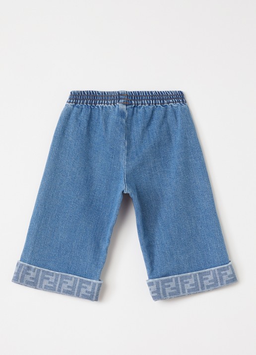 Fendi Korte spijkerbroek met medium wassing - voorkant 3 indigo
